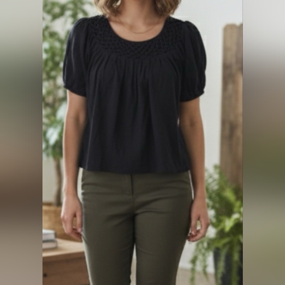 The Limited Black Textured Women's Blouse Top Shirt
